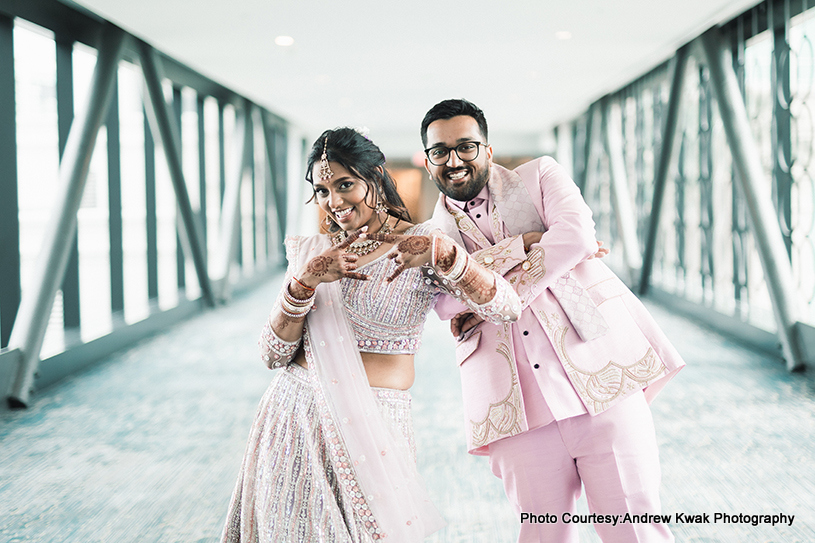 Indian wedding couple happiest moment