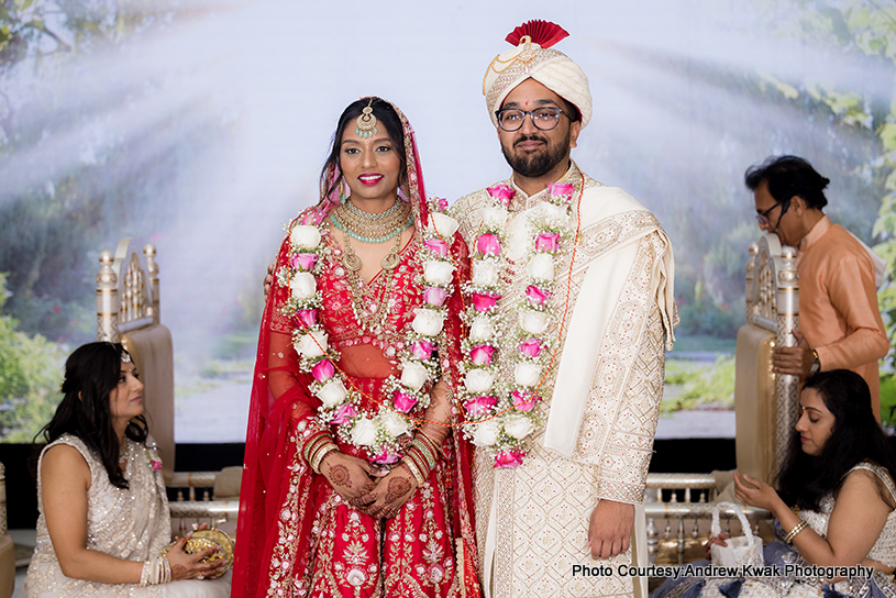 Indian wedding couple after wedding
