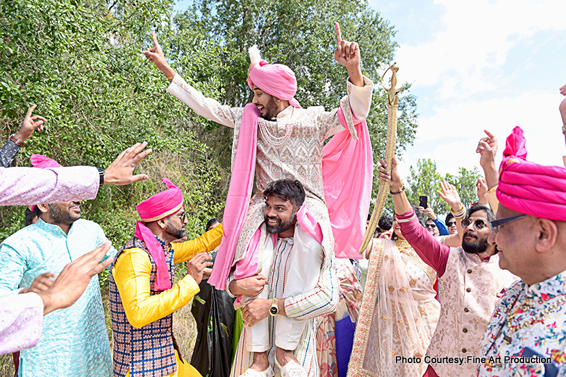 Grand entry of indian groom