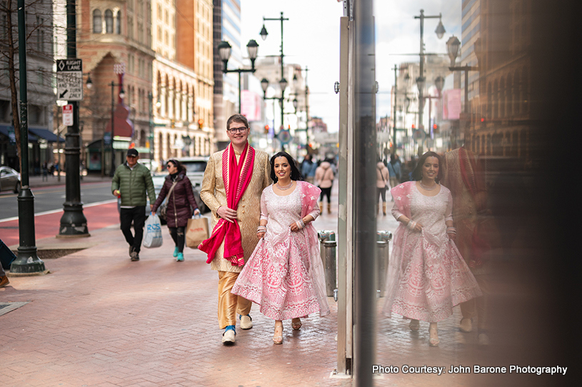 Indian wedding couple photoshoot at outdoor location