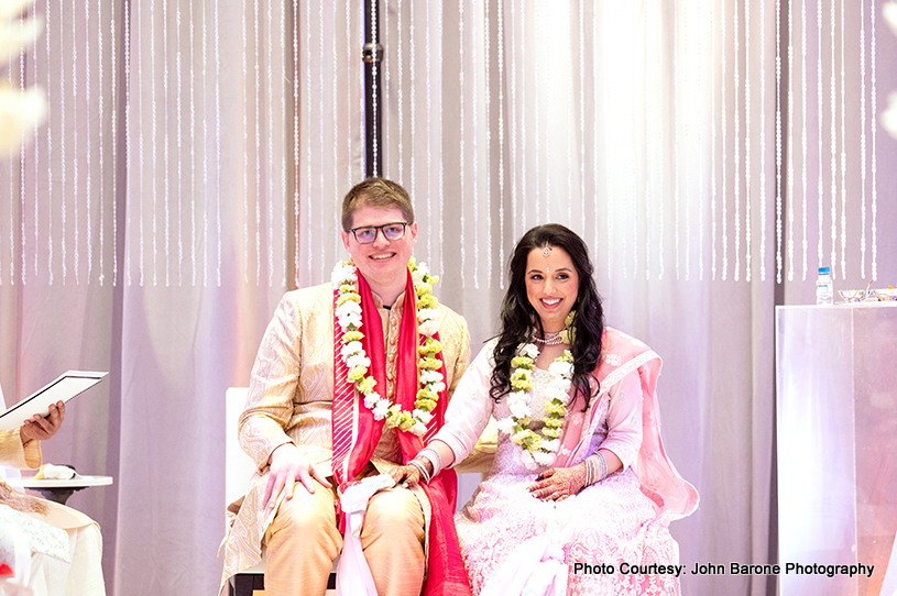 Indian wedding couple after wedding rituals