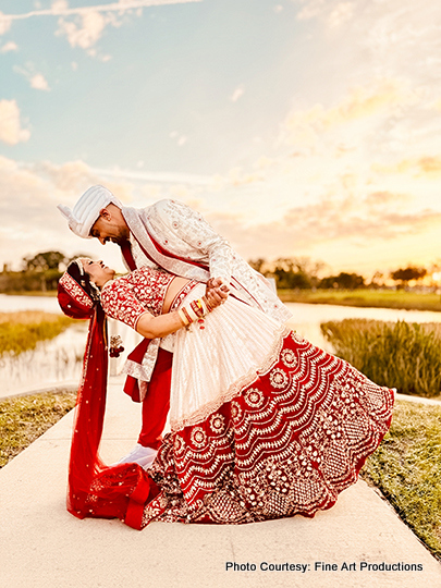 Indian wedding couple photoshoot at outdoor location